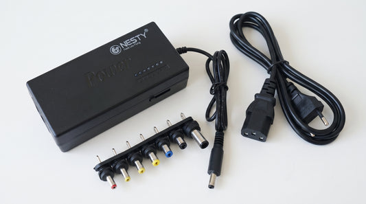 NESTY® Universal Laptop Charger — 100W, 8 Swappable Connectors (12V-24V)