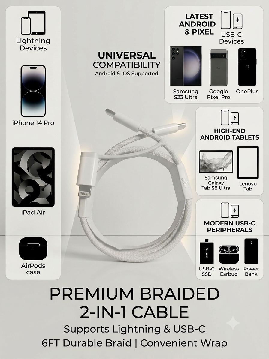 USB-C to Type-C and Lightning