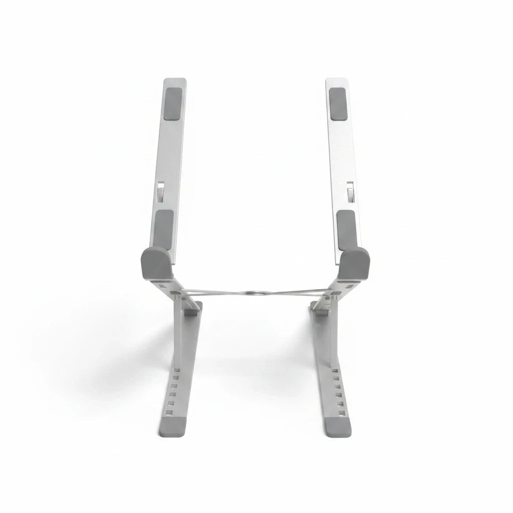 Campus Zone foldable aluminium laptop stand with adjustable height and rubber grip pads on a white background